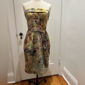 Elegant McGinn Multicolor Strapless Dress from Anthropologie